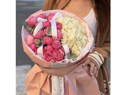 💗 Peony Roses Silva + Hydrangea