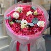 💖 9 Pink Roses + Eustoma