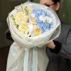 🦋 Blue Hydrangea + Roses